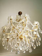 We wear white cotton gloves when we clean your valued chandeliers